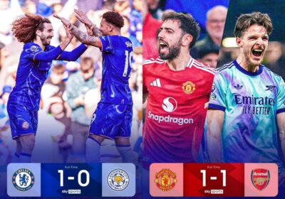 EPL - Man Utd 1-1 Arsenal, Chelsea 1-0 Leicester