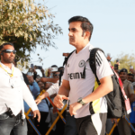 Coach Gautam Gambhir walks before a throng of India supporters in file photo. ICC Champions Trophy post-final sees Gambhir with India 'A' early