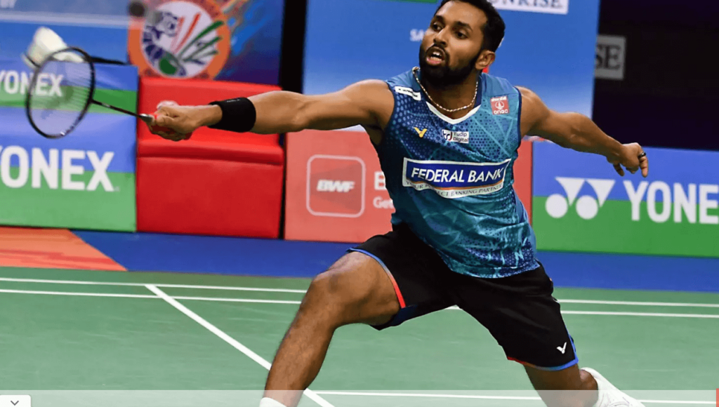 India's HS Prannopy hits a shot at a recent match in file photo. Prannoy to return at Orleans Masters 2025