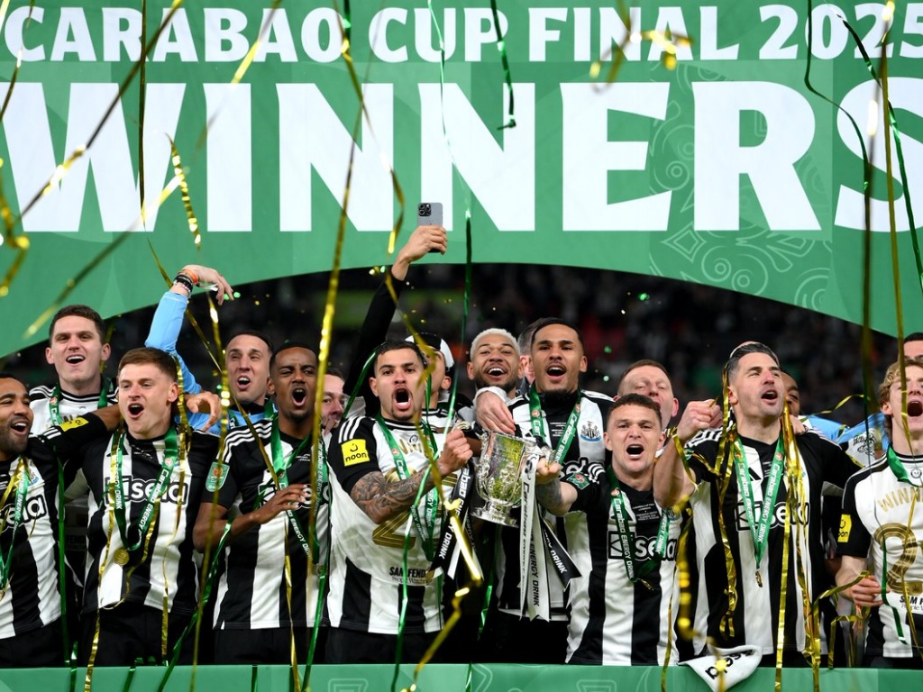 Newcastle celebrated their first title in 56 years after edging Liverpool in League Cup final