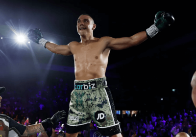 Australia's Tim Tszyu raises his arms in celebration after beating American Joey Spencer in Newcastle on Saturday. Tszyu names Thurman, Spence, Fundora as next possible foes