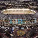 A night view of Azteca Stadium is featured as lights were turned on in file photo. Mexico City assures 'safe and smooth' 2026 FIFA World Cup