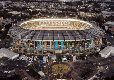 A night view of Azteca Stadium is featured as lights were turned on in file photo. Mexico City assures 'safe and smooth' 2026 FIFA World Cup