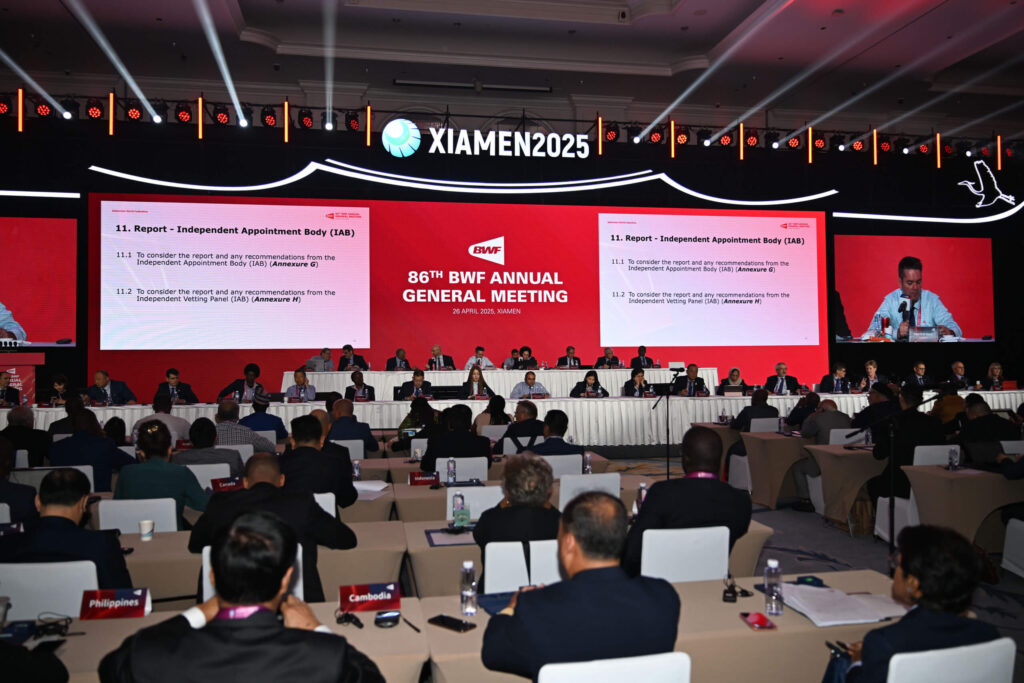 BWF members and officials gather in Xiamen, China for its 86th BWF Annual General Meeting on April 26. New BWF head aims badminton's global reach, eyes collaboration