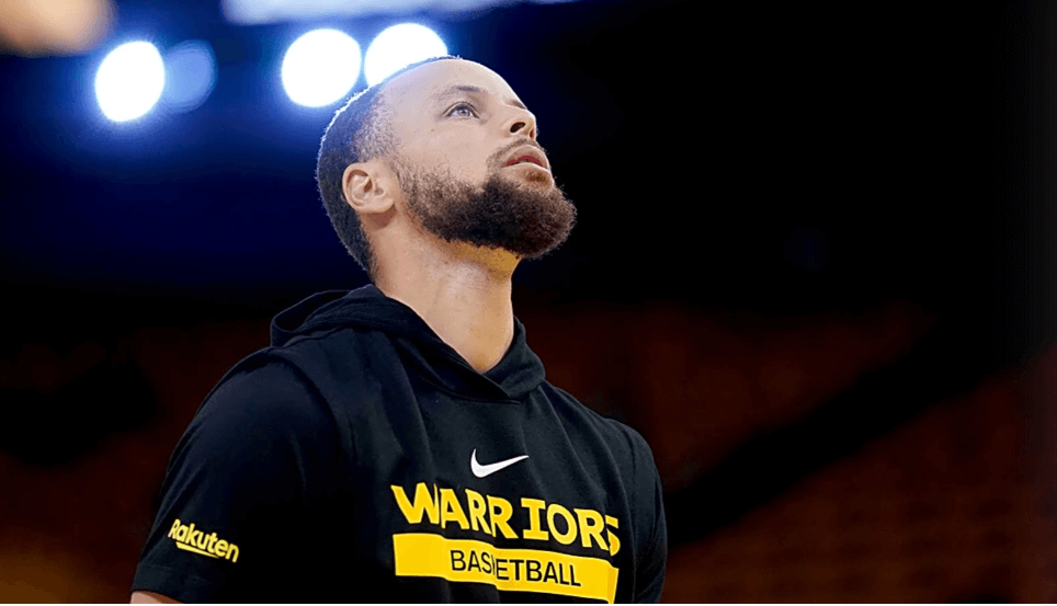 Golden State guard Stephen Curry looks on at shootaround before game 2 of their first round series against the Minnesota Timberwolves on Thursday.