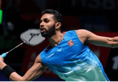 India's HS Prannoy stretches for a shot at the Malaysia Masters on Monday. Prannoy upsets Nishimoto at Malaysia Masters 2025;