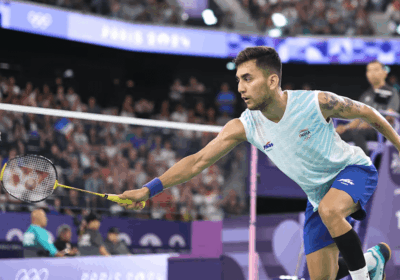 India's Lakshya Sen stretches for shot in file photo. Sen loses to Nguyen in Thailand Open; Kidambi misses main draw