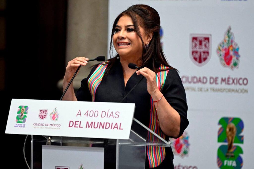 Mexico City Mayor Clara Brugada fields questions at a news conference in file photo. Mexico City assures 'safe and smooth' 2026 FIFA World Cup