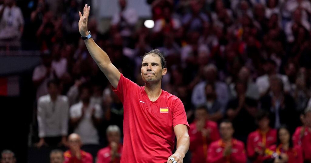 Spanish tennis legend Rafael Nadal waves to the crowd in his last match at the Davis Cup last year before he retired. Nadal's French Open tribute ceremony a 'no-brainer,' says Roddick