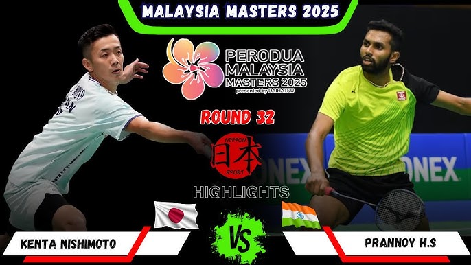 A YouTube video shot of Japan's Kenta Nishimodo (left) and India's HS Prannoy served as the matchup on Wednesday. Prannoy upsets Nishimoto at Malaysia Masters 2025;