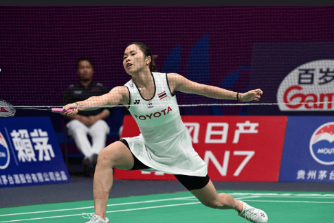 Thailand's Ratchanok Intanon, stretches and used her right arm to take a shot in file photo. Naraoka in Malaysia Masters 2025 semis; Intanon reaches last 4