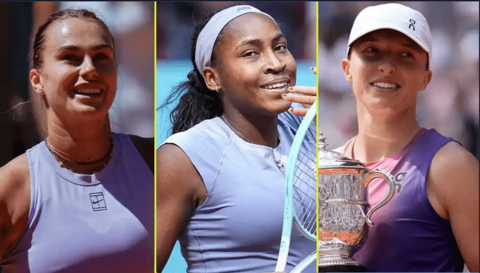 Belarus' Aryna Sabalenka (left) and American Coco Gauff (middle) are the top 2 seeds in women's singles, while Poland's Iga Swiatek (right) is the defending champion). French Open 2025 nets Sinner, Sabalenka as top seeds