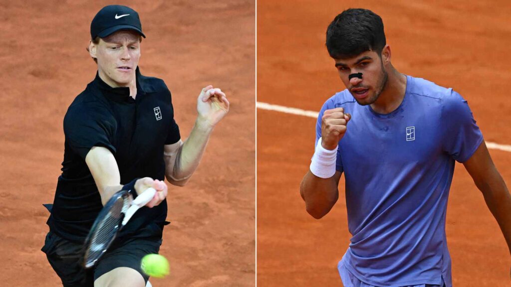 Italy's Jannik Sinner (left) and Spain's Carlos Alcaraz (right) are tipped to cross paths in the finals at Roland Garros. French Open 2025 nets Sinner, Sabalenka as top seeds