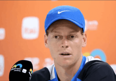 Italian Jannik Sinner fields questions at a news conference in file photo. Sinner admits struggling in clay, seeks change in French Open