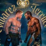 A promotional poster featuring Canelo Alvarez (left) and Terence Crawford (right) to promote their upcoming fight in Las Vegas is shown. Canelo, Crawford issue warnings ahead of September title fight