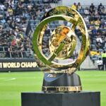 The FIFA Club World Cup 2025 trophy is on display at a pitch in file photo. FIFA to boost club football in US ahead of World Cup 2026