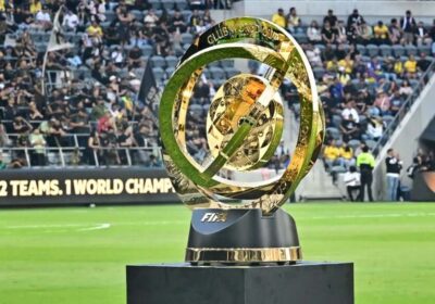 The FIFA Club World Cup 2025 trophy is on display at a pitch in file photo. FIFA to boost club football in US ahead of World Cup 2026