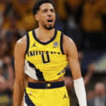 Indiana guard Tyrese Haliburton roars in approval after his game-winner lifted the Pacers over the OKC Thunder in Game 1 of the NBA Finals 2025 on Thursday. Indiana vs OKC series sees Pacers steal Game 1 in NBA Finals