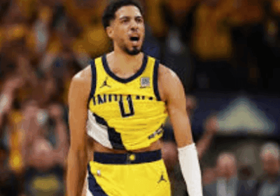 Indiana guard Tyrese Haliburton roars in approval after his game-winner lifted the Pacers over the OKC Thunder in Game 1 of the NBA Finals 2025 on Thursday. Indiana vs OKC series sees Pacers steal Game 1 in NBA Finals