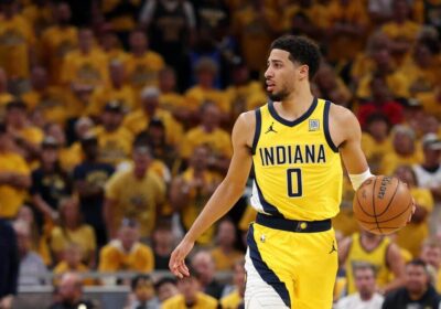 Indiana pointguard Tyrese Haliburton dribbles the ball to set up a play vs the OKC Thunder in Game 3 of the NBA Finals on Wednesday. Pacers vs Thunder series sees Indiana take Game 3 for 2-1 edge