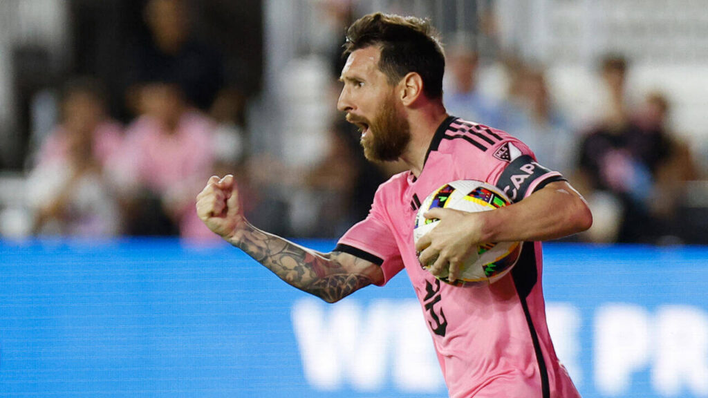 Argentinian football legend Lionel Messi pumps his fist at an Inter Miami match in file photo. FIFA to boost club football in US ahead of World Cup 2026