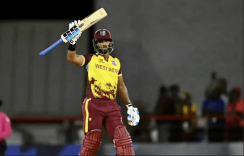 Cricketer Nicholas Pooran raises his bat while playing for West Indies in file photo. Pooran retires from intl cricket, West Indies national team at 29b