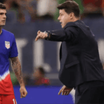UMSNT manager Mauricio Pochettino (right) hollers instructions to star winger Christian Pulisic (left) in the sidleines at a recent match in file photo. Pochettino welcomes 'positive' USMNT win amid Pulisic comments
