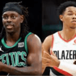 Jrue Holiday (left) and Anfernee Simons (right) will be trading teams this offseason. Anfernee Simons trade merits Boston home run; Holiday to Blazers
