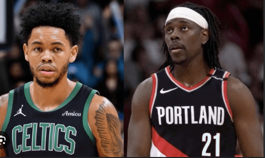 A fan-made photo sees Anfernee Simons (left) in a Boston Celtics jersey, whle Jrue Holiday (right) wears a Portland jersey after the two were traded to each other on Monday. Anfernee Simons trade merits Boston home run; Holiday to Blazers